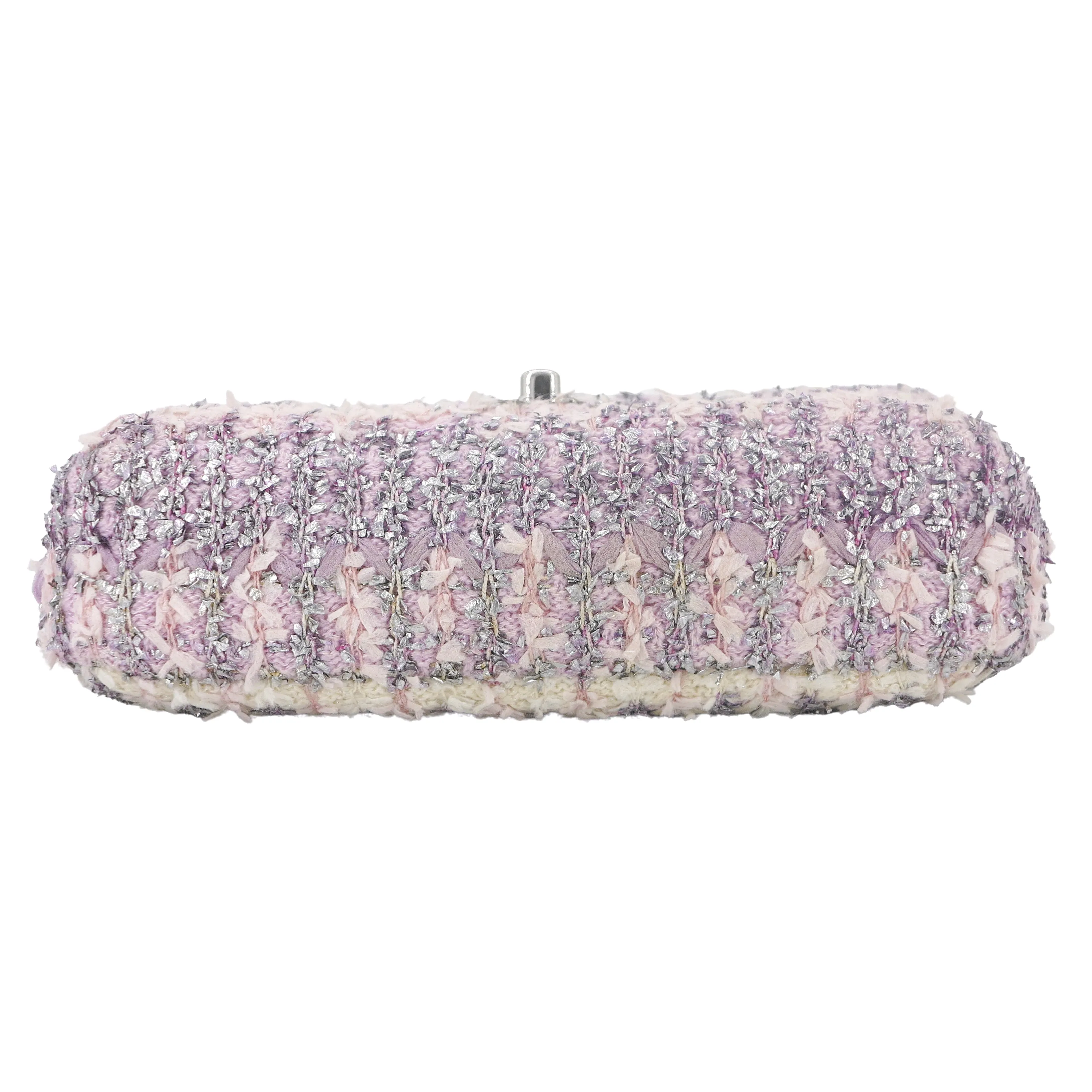 18S Lilac Glitter Tweed Mini Flap Bag