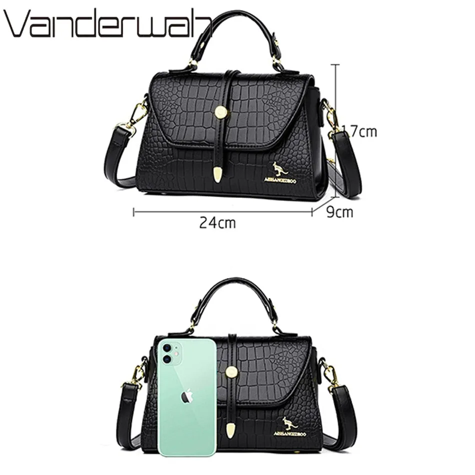 2022 Brand Crocodile Leather Crossbody Bags for Women Female Shoulder Messenger Sac Luxury Designer Ladies Handbags and Purses
