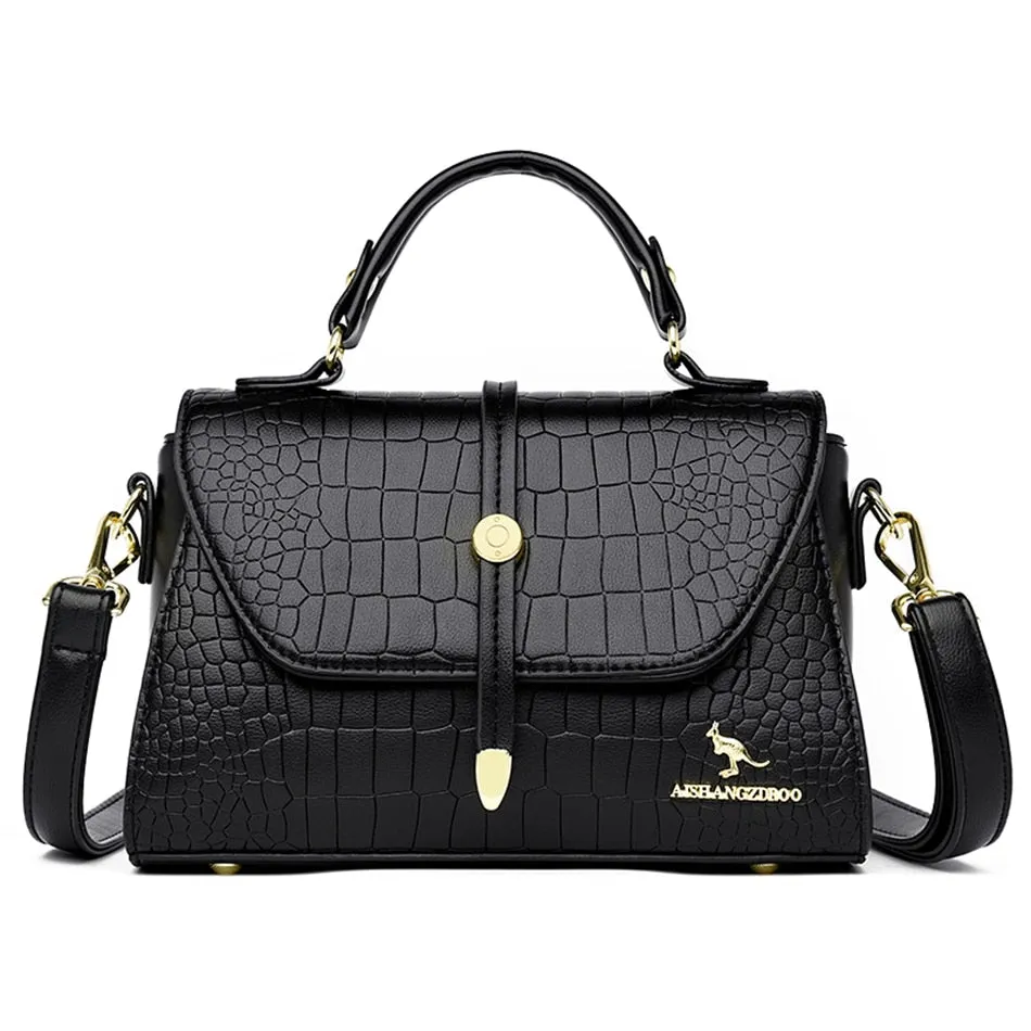 2022 Brand Crocodile Leather Crossbody Bags for Women Female Shoulder Messenger Sac Luxury Designer Ladies Handbags and Purses