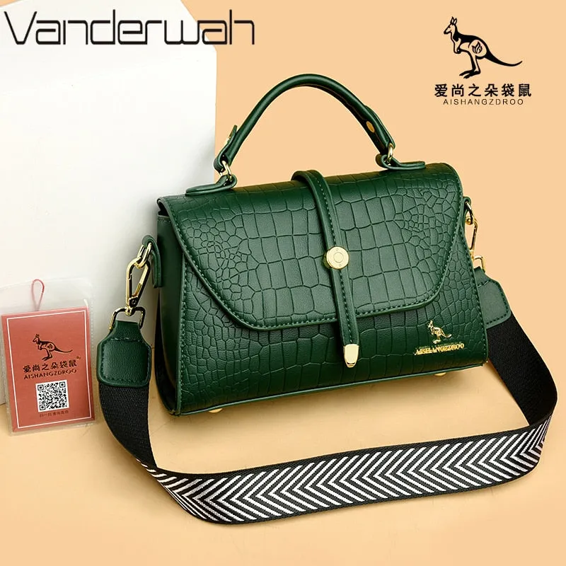 2022 Brand Crocodile Leather Crossbody Bags for Women Female Shoulder Messenger Sac Luxury Designer Ladies Handbags and Purses