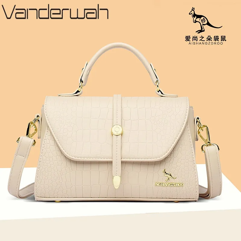 2022 Brand Crocodile Leather Crossbody Bags for Women Female Shoulder Messenger Sac Luxury Designer Ladies Handbags and Purses