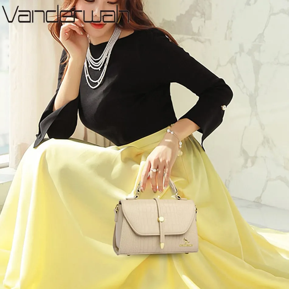 2022 Brand Crocodile Leather Crossbody Bags for Women Female Shoulder Messenger Sac Luxury Designer Ladies Handbags and Purses
