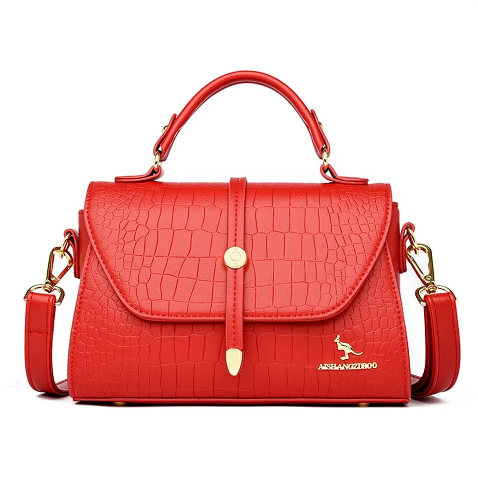 2022 Brand Crocodile Leather Crossbody Bags for Women Female Shoulder Messenger Sac Luxury Designer Ladies Handbags and Purses