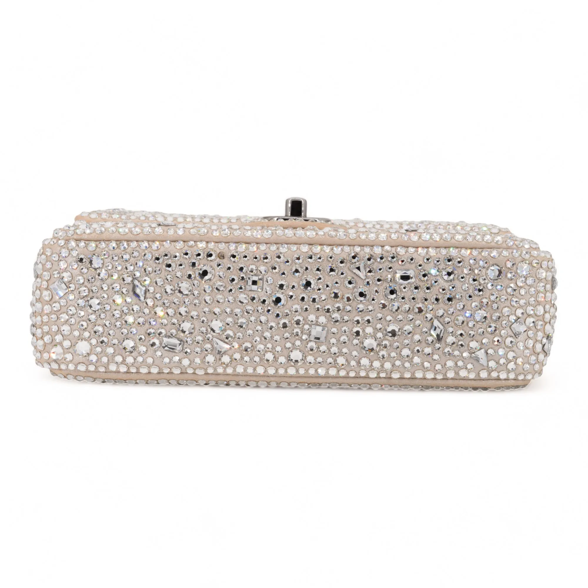 21A Swarovski Crystal Strass Mini Flap Bag in Light Beige
