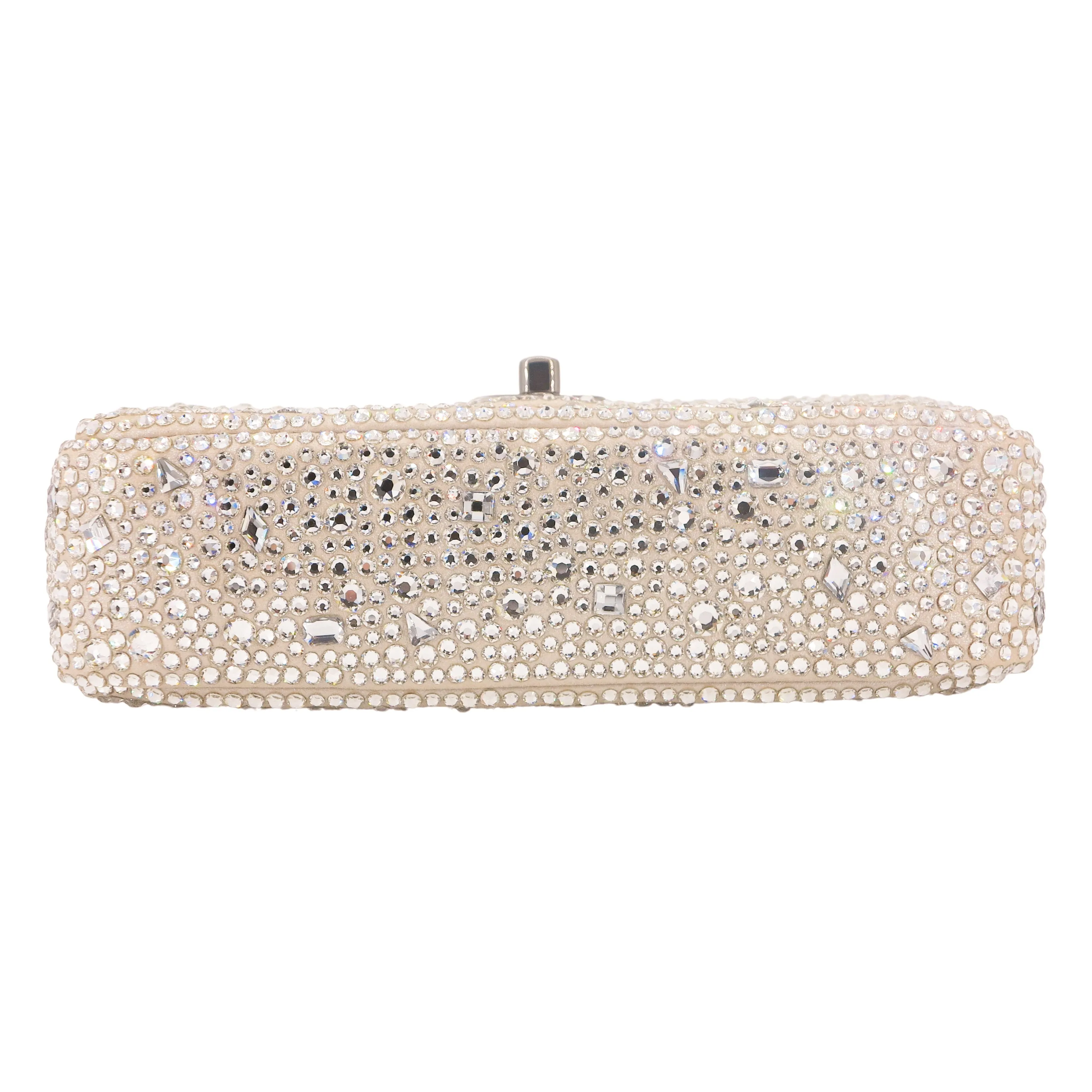 21A Swarovski Crystal Strass Mini Flap Bag in Light Beige