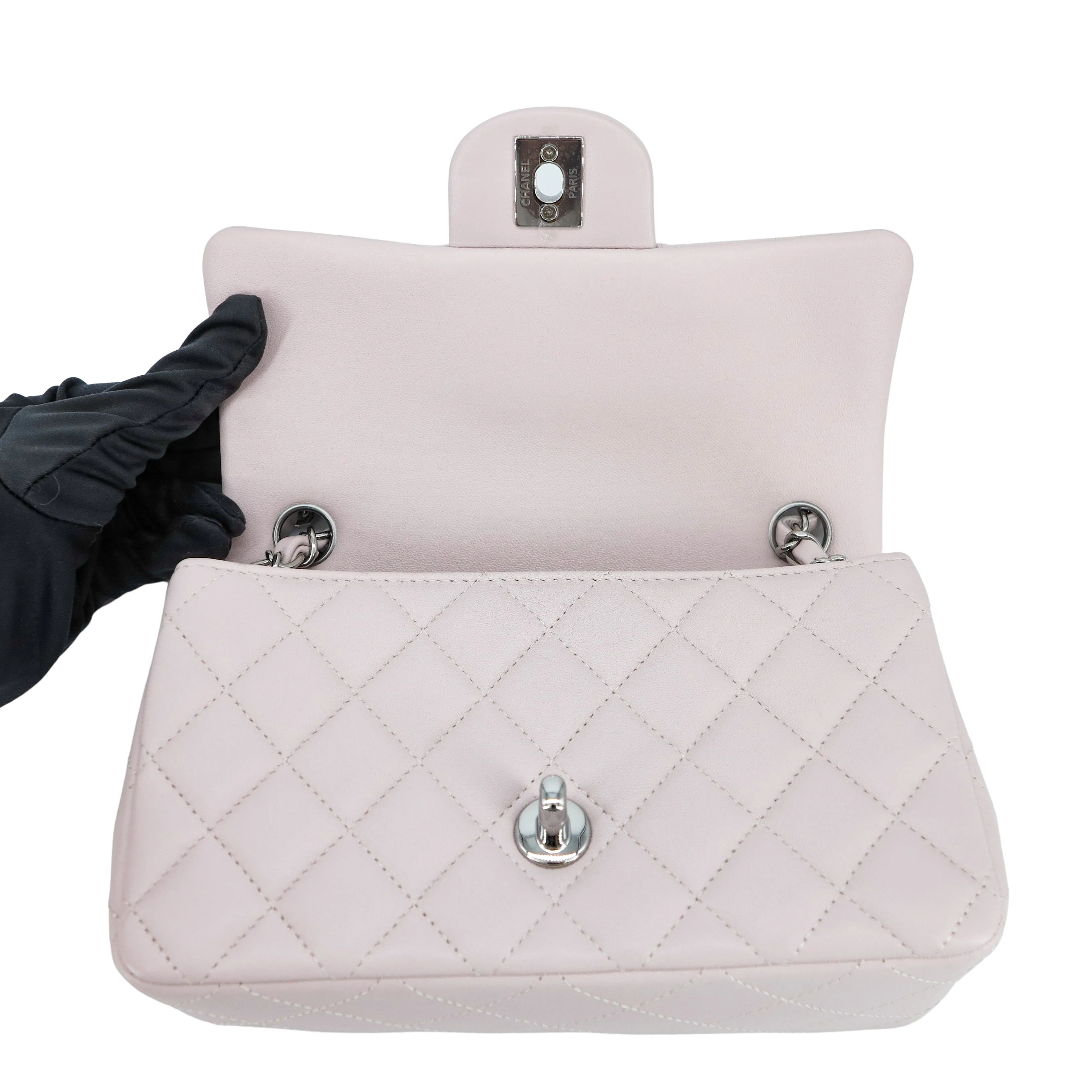 21B Light Purple Lambskin Mini Rectangular Flap Bag