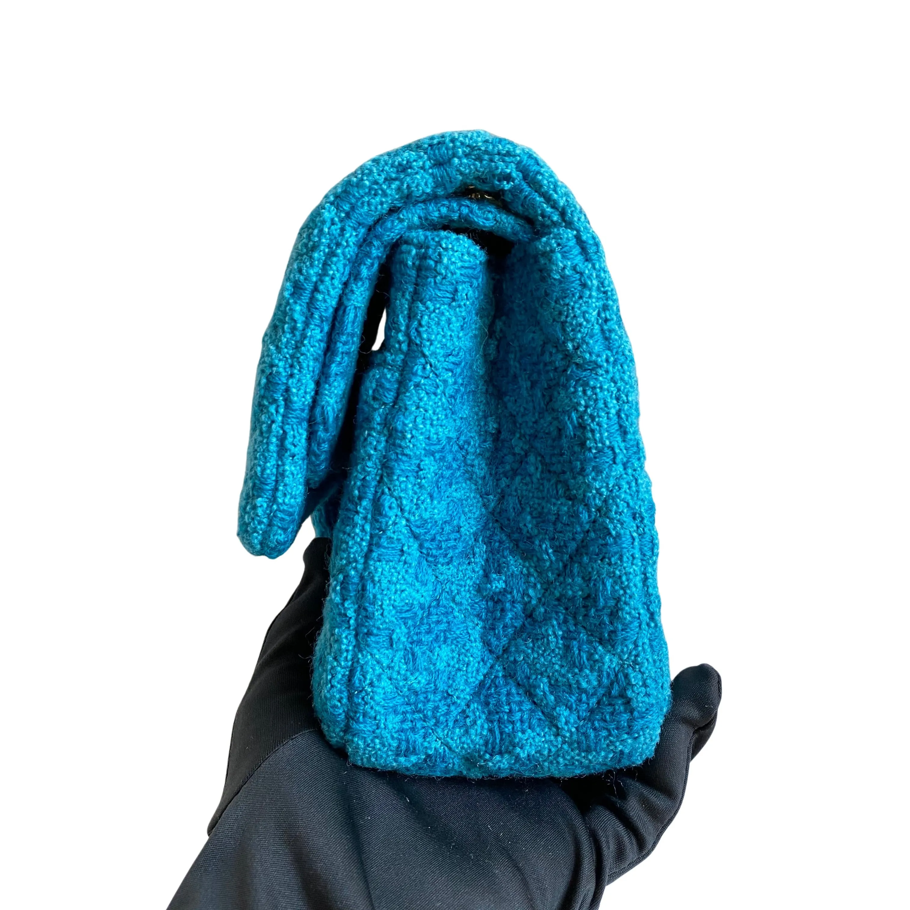 2.55 Reissue Flap Bag Size 225 in Turquoise Houndstooth Tweed