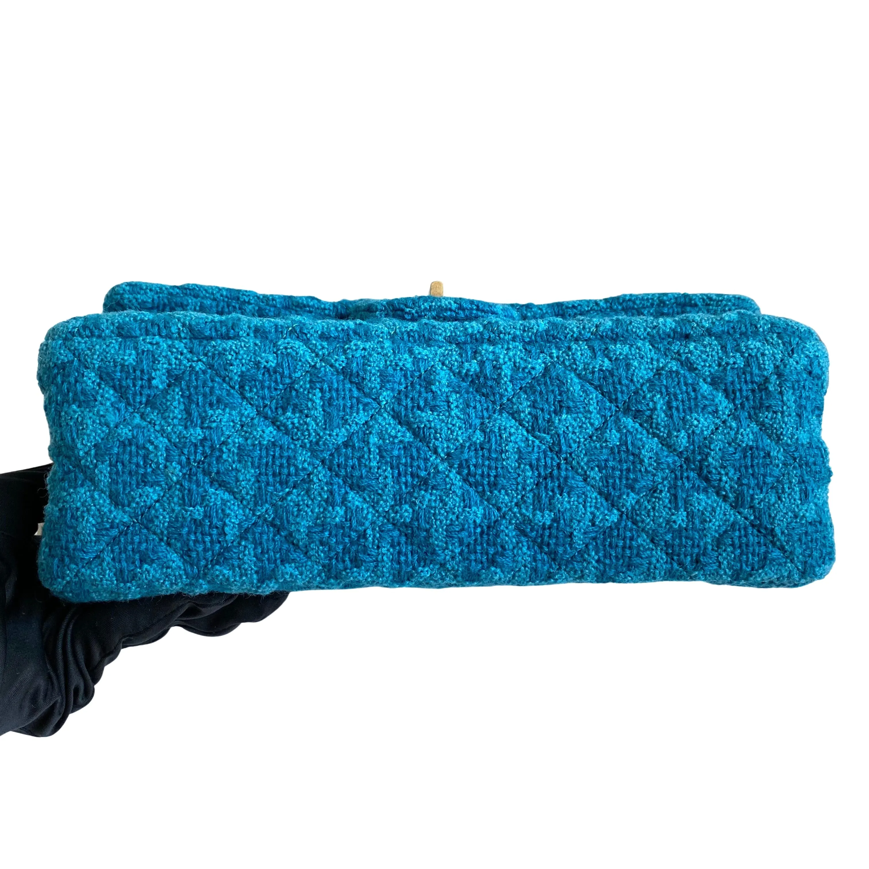 2.55 Reissue Flap Bag Size 225 in Turquoise Houndstooth Tweed