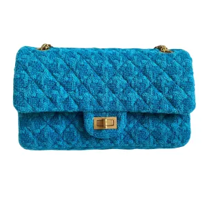 2.55 Reissue Flap Bag Size 225 in Turquoise Houndstooth Tweed