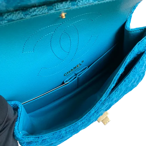 2.55 Reissue Flap Bag Size 225 in Turquoise Houndstooth Tweed