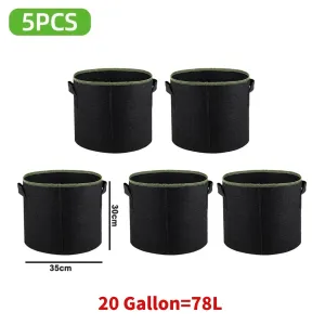 5Pcs Grow Bags Gardening Fabric
