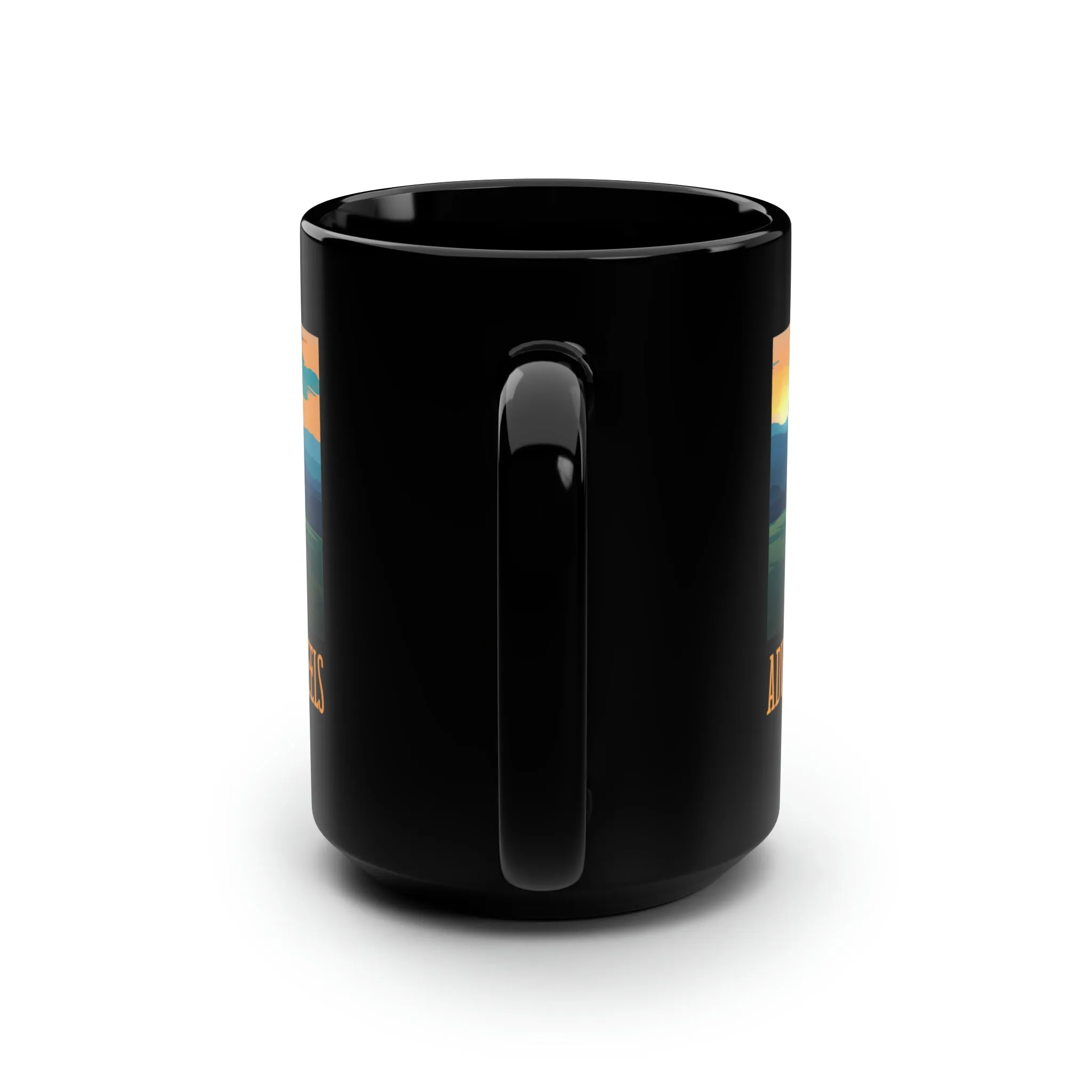 Adventure on Wheels - Black Mug, 15oz