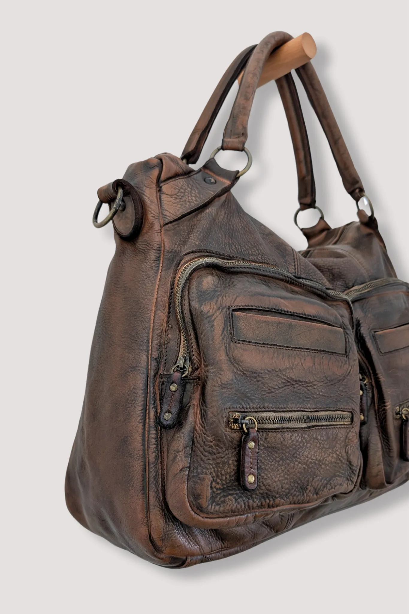 BAYSIDE84 XL Multipocket Tote & Crossbody - Cigar Brown