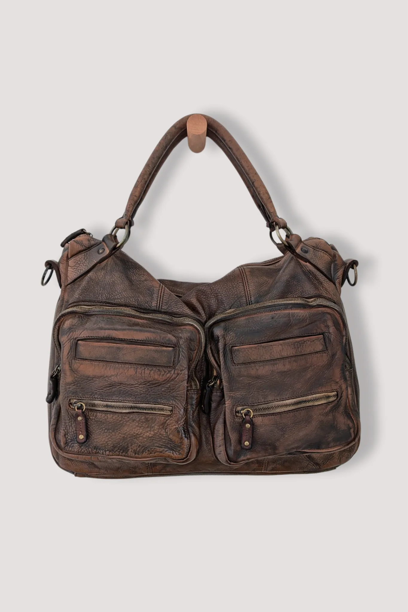 BAYSIDE84 XL Multipocket Tote & Crossbody - Cigar Brown