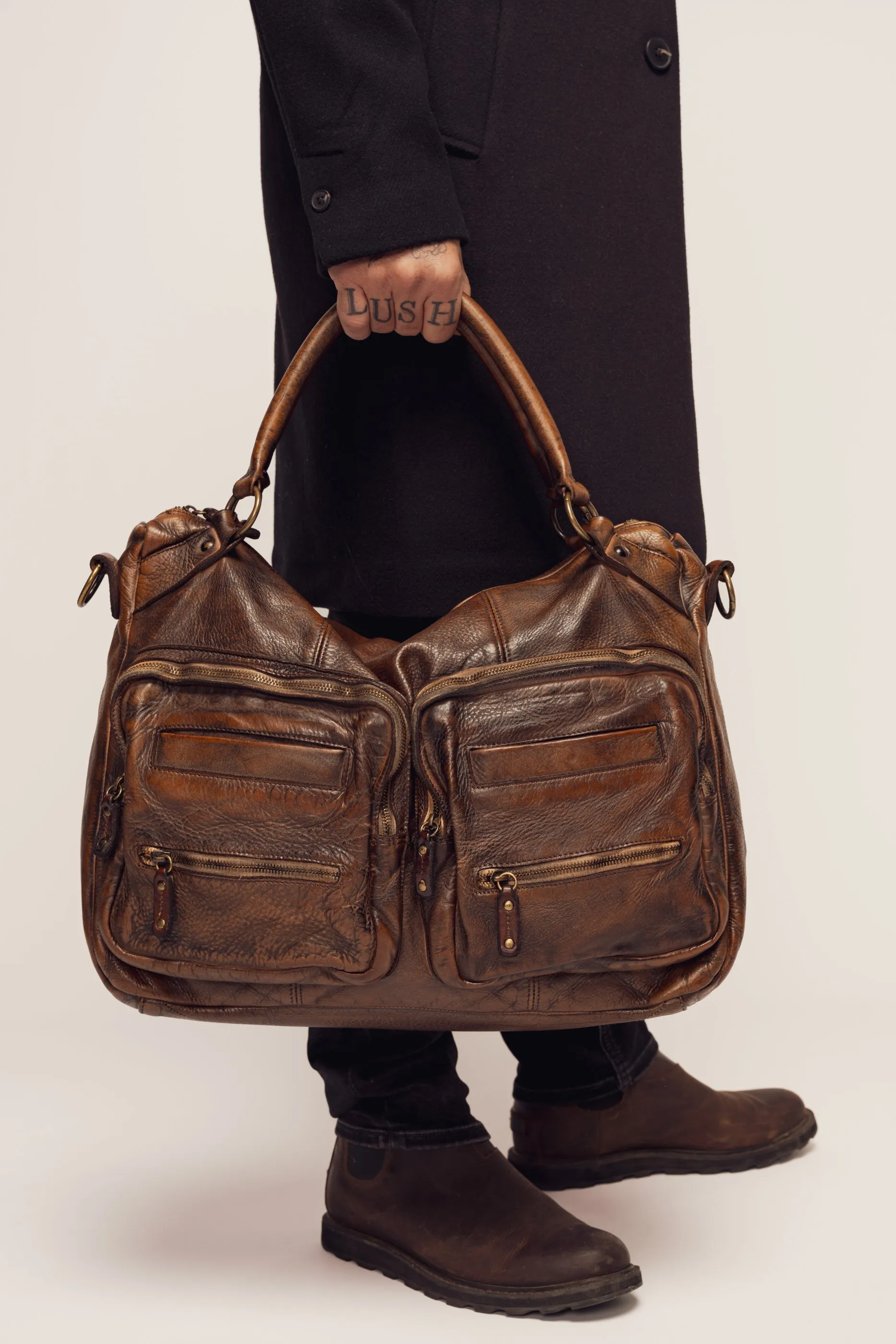 BAYSIDE84 XL Multipocket Tote & Crossbody - Cigar Brown