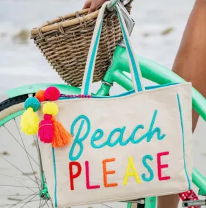 Beach please tote bag