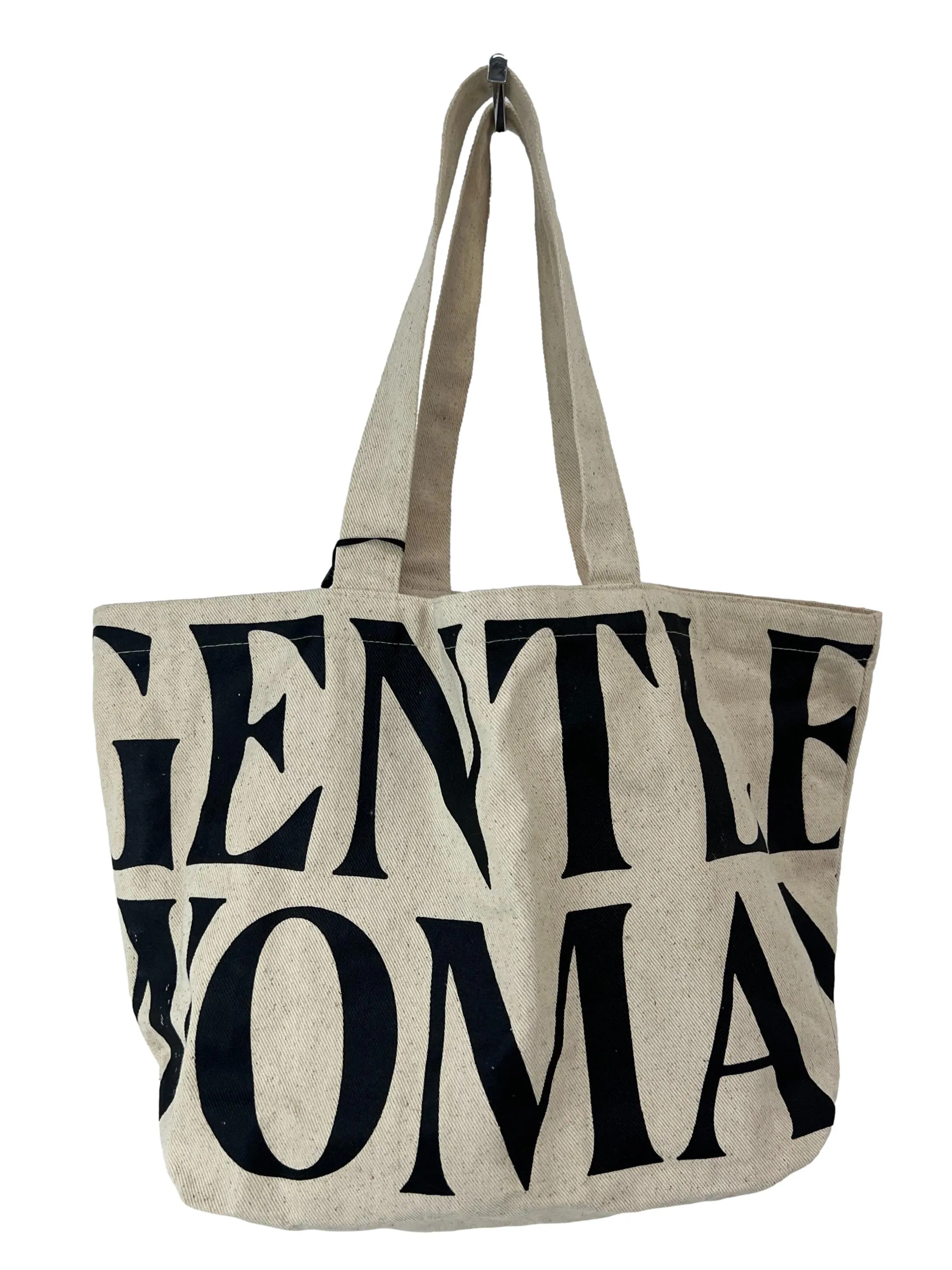 Beige Canvas Tote Bag