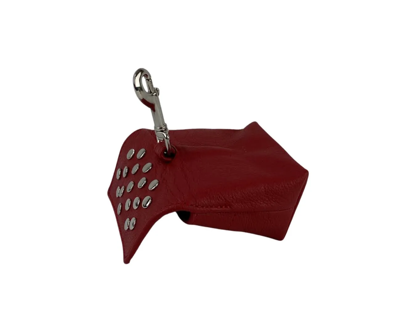 Bells Leather Poop Bag Holder with Nickel Stud Cluster
