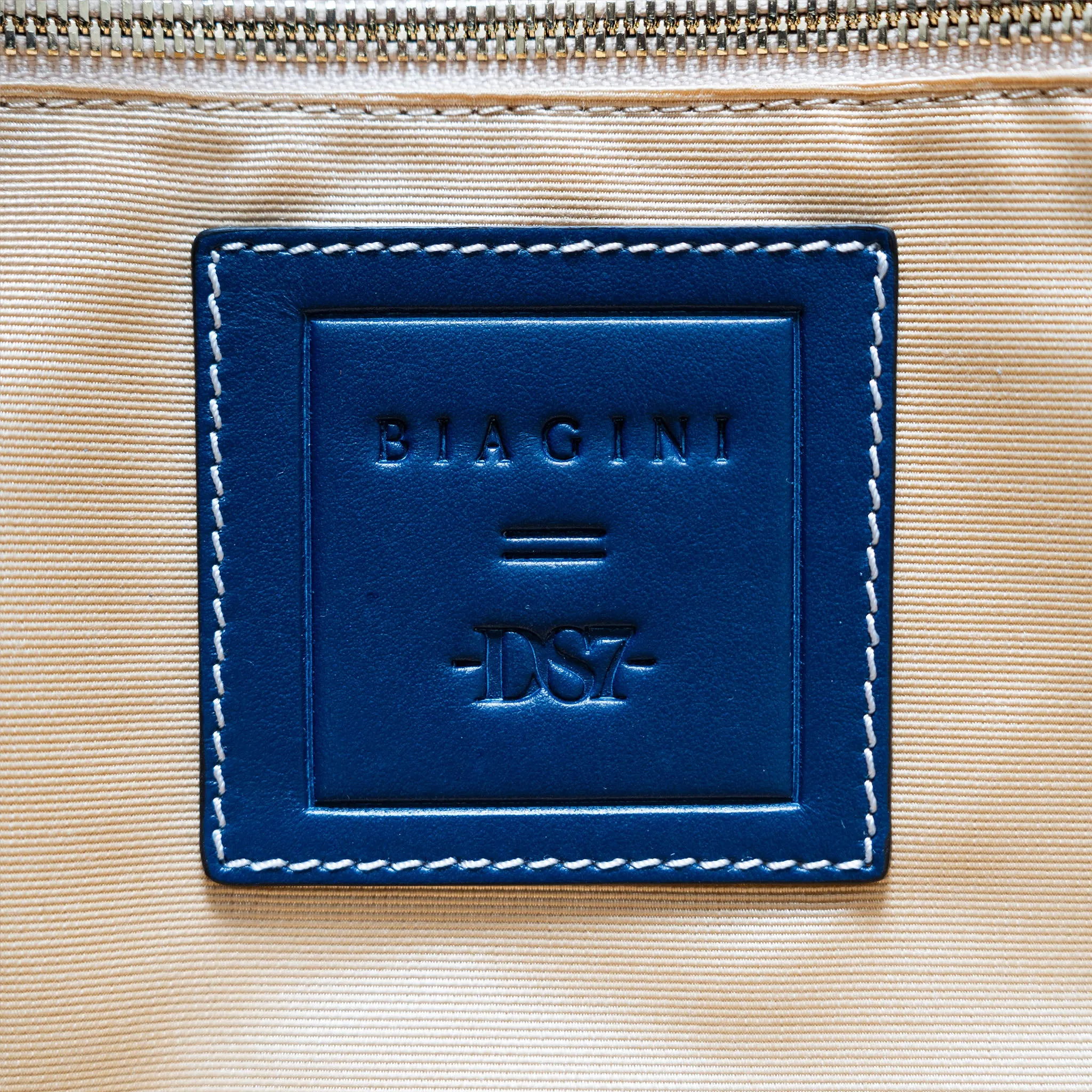 Biagini x DS7 - Le Grand Panier Wave - Natural & Navy