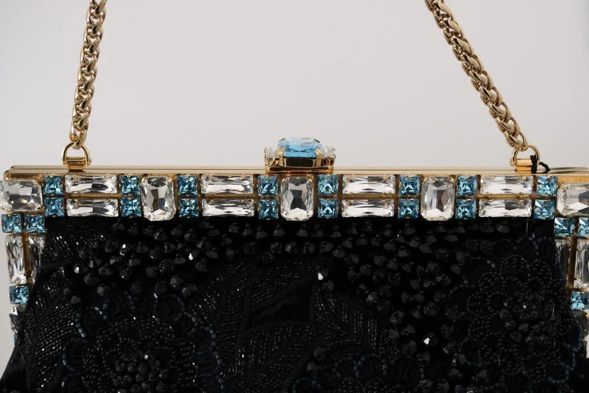 Black Crystal VANDA Sequined Clutch Bag