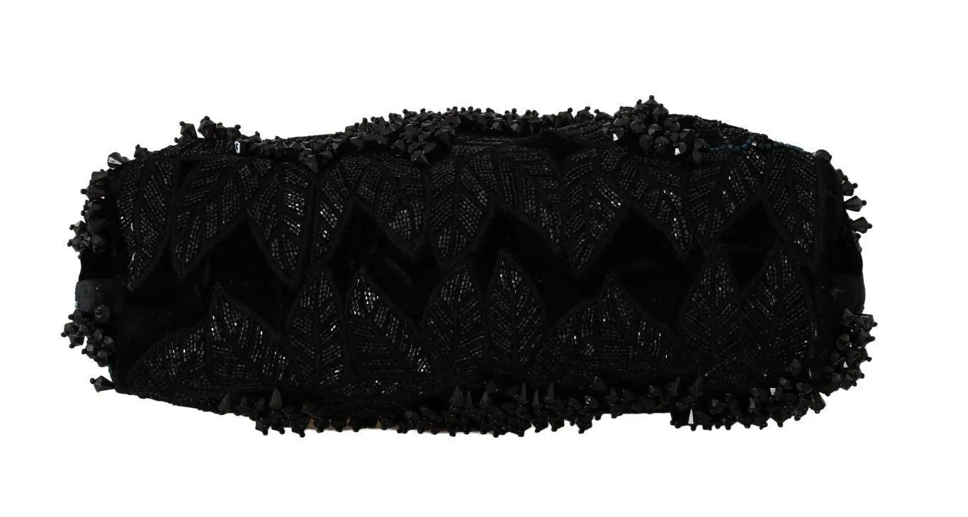 Black Crystal VANDA Sequined Clutch Bag