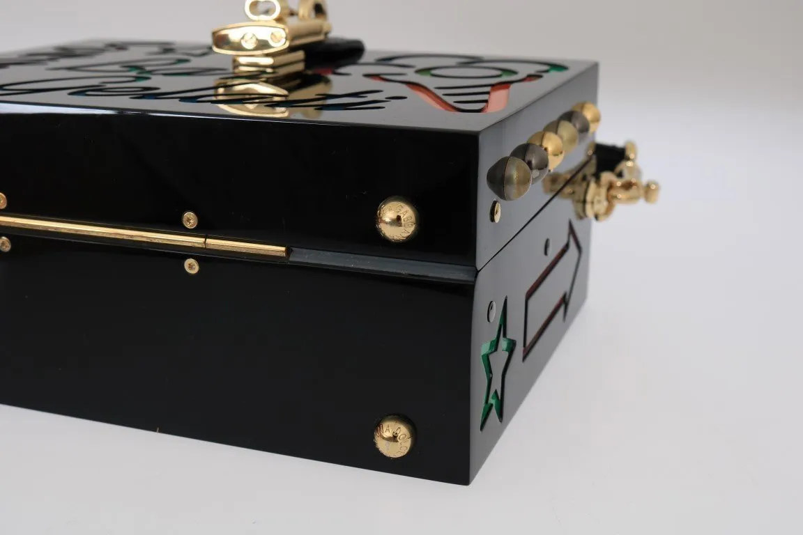 Black Plexi LED Light Leather Bag