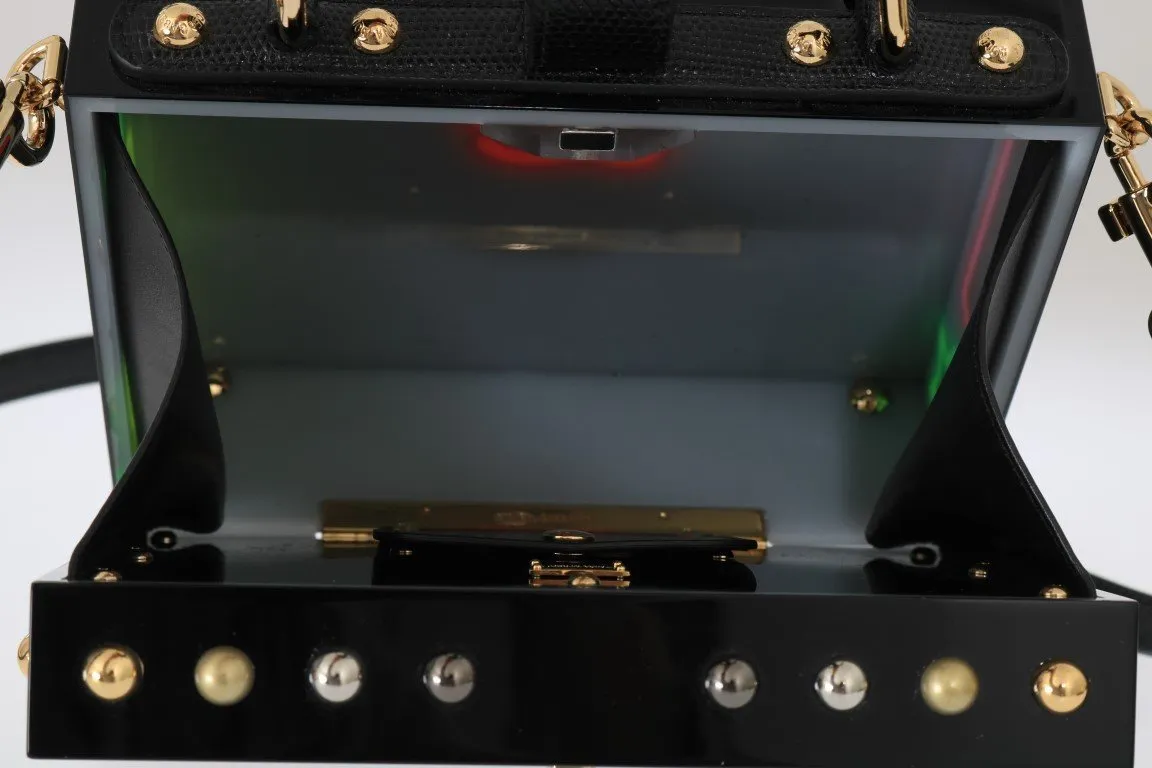 Black Plexi LED Light Leather Bag