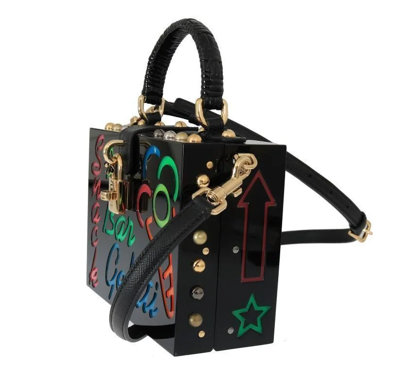 Black Plexi LED Light Leather Bag