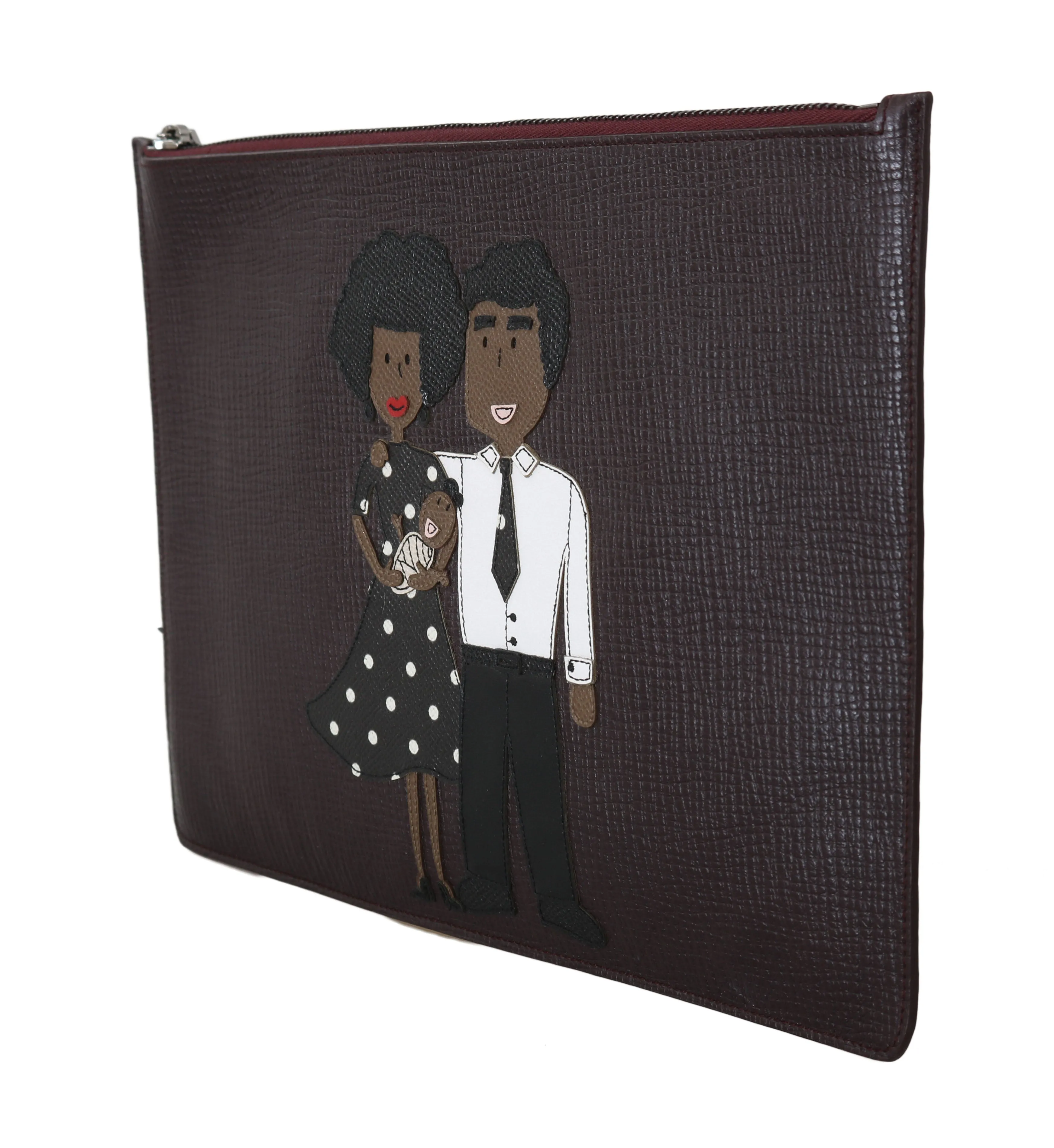 Bordeaux Leather Folder Clutch Document #dgfamily Bag