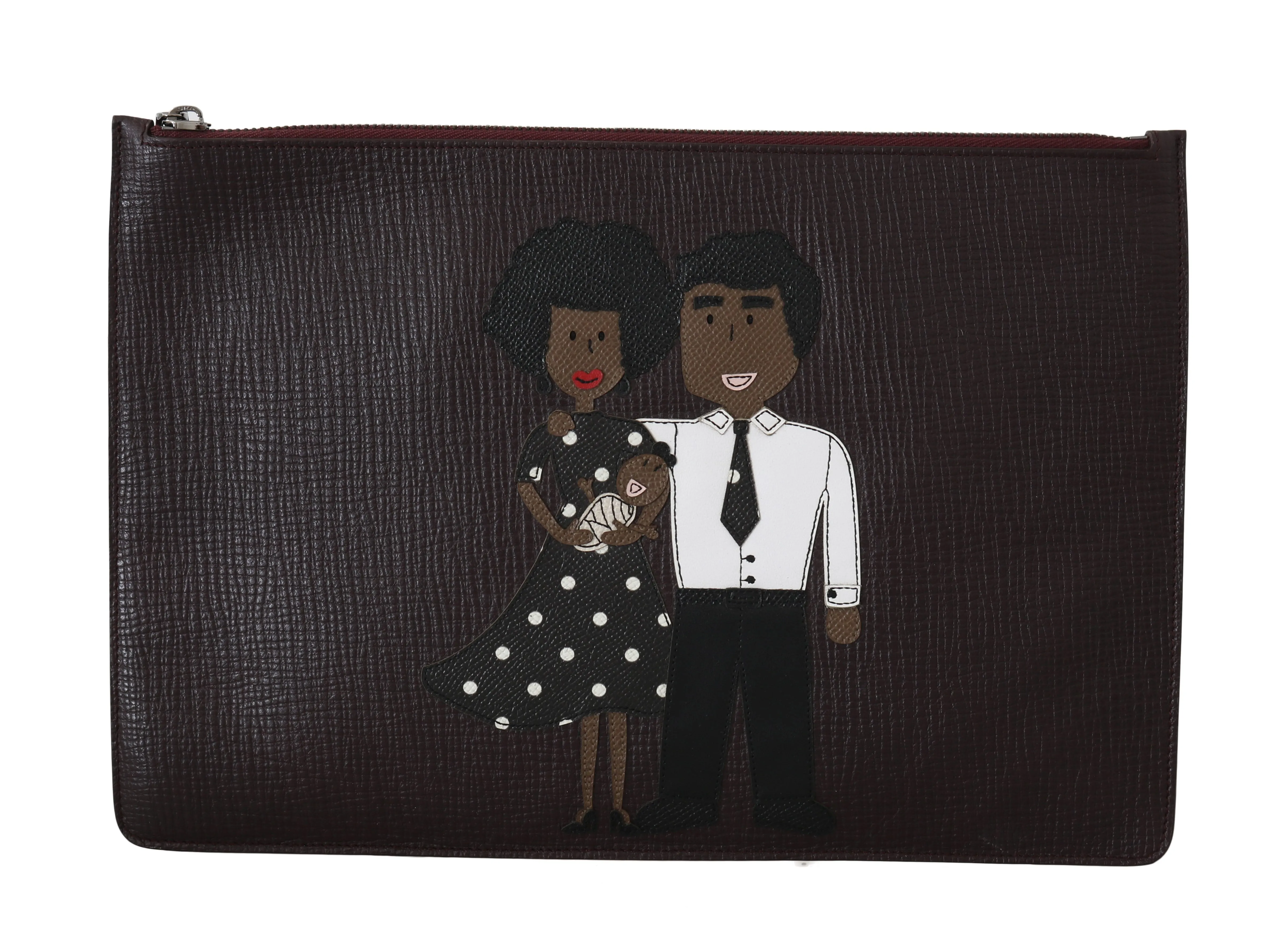 Bordeaux Leather Folder Clutch Document #dgfamily Bag