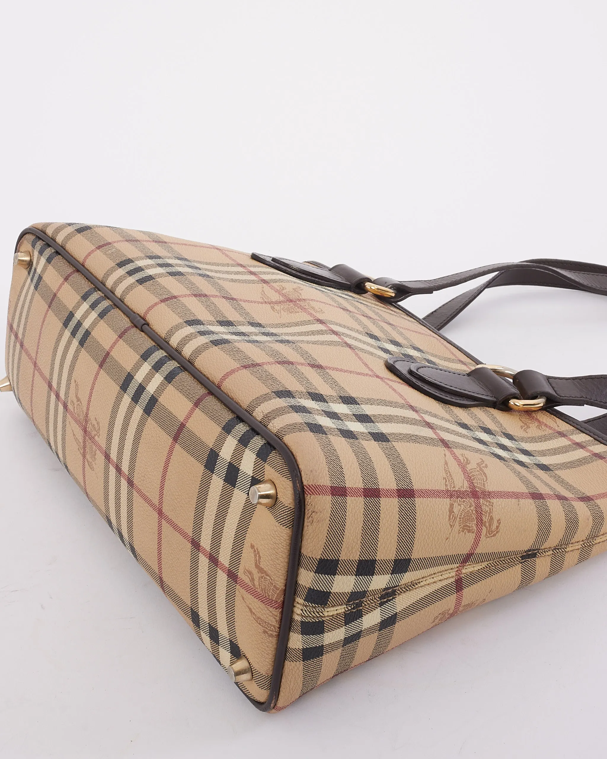 Burberry Beige Haymarket Check Tote Bag