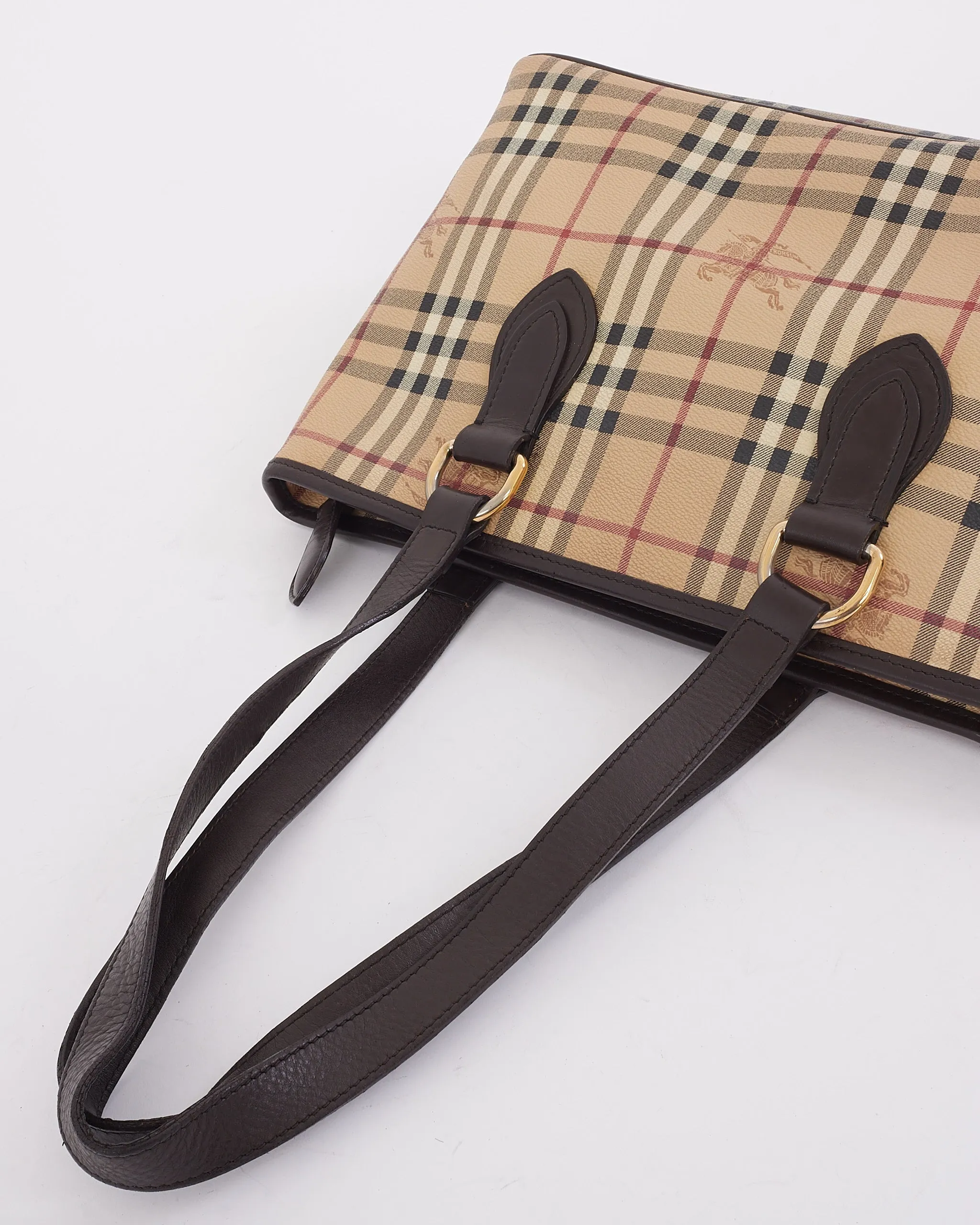Burberry Beige Haymarket Check Tote Bag