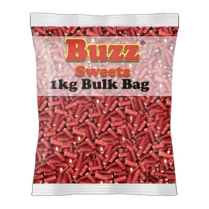 Buzz Sweets Mini Strawberry Pencils | Bulk Bags