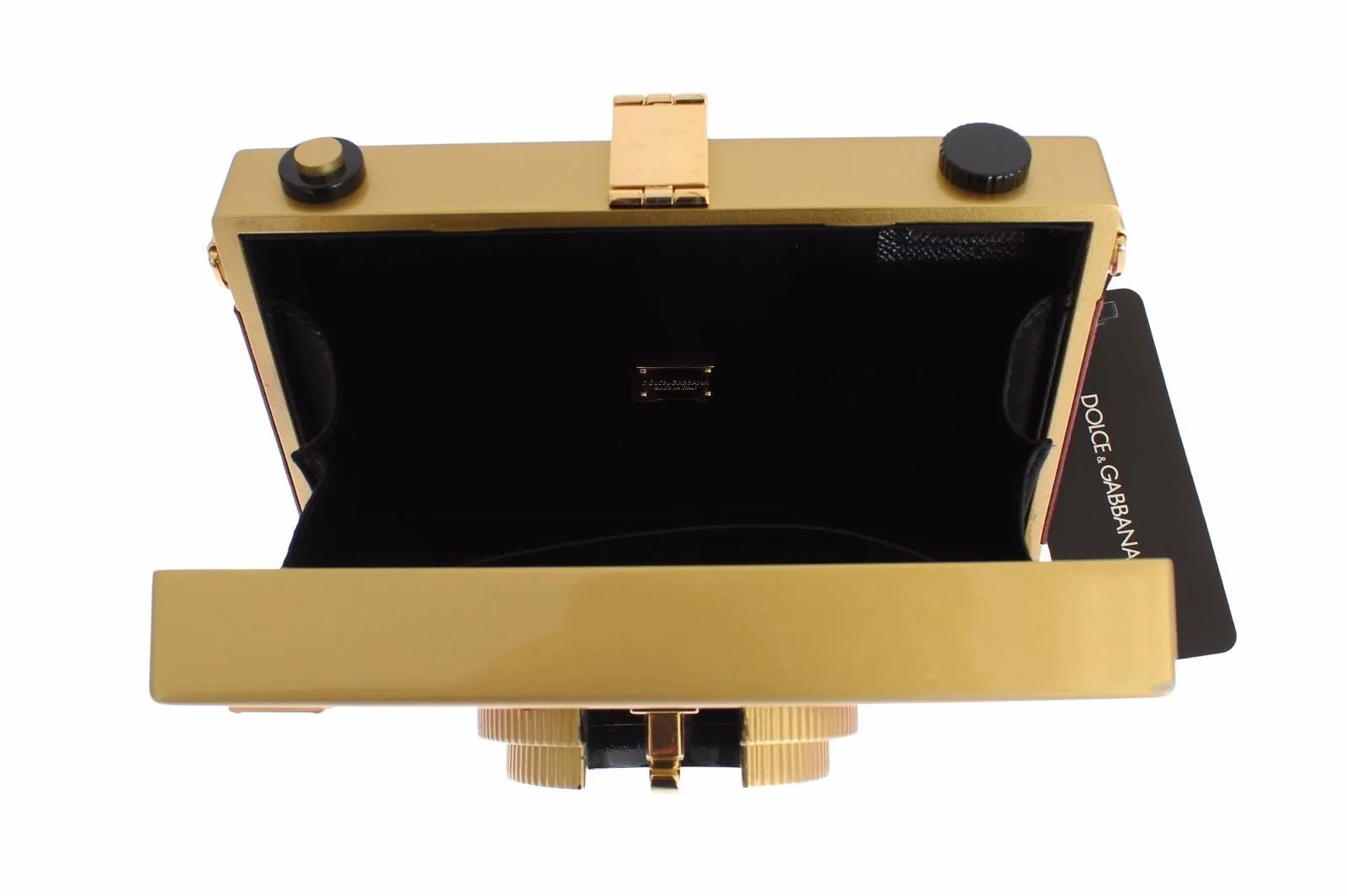 Camera Case Pink Leather Gold Shoulder Bag Clutch
