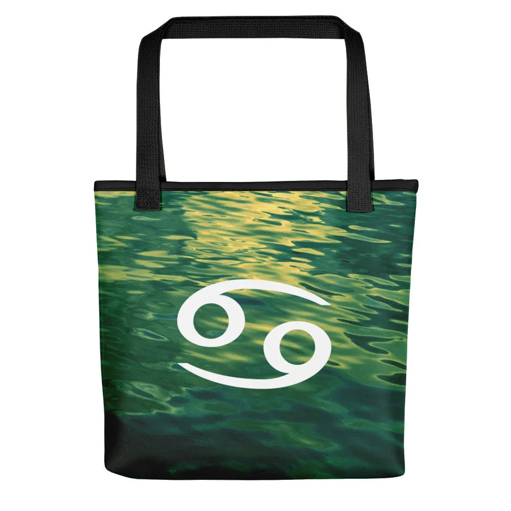 CANCER TOTE BAG - Zodiac Symbol Text Design