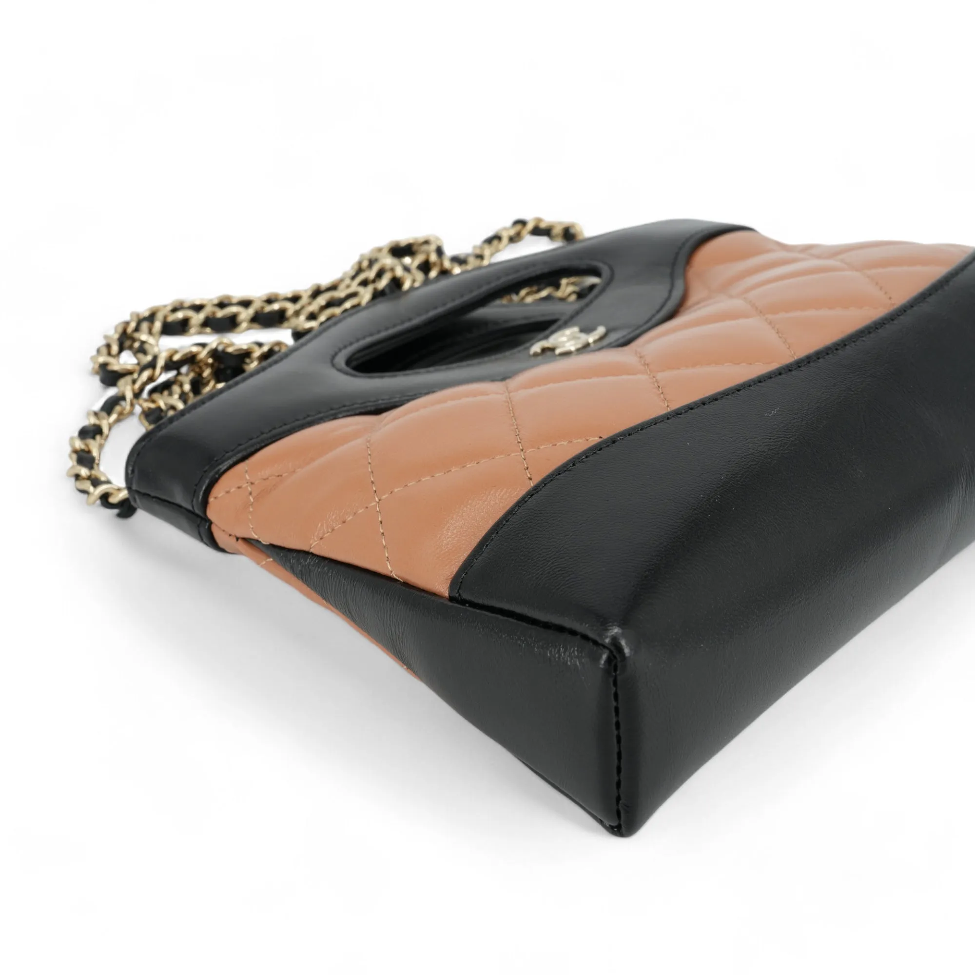 Chanel 31 Nano Shopper Bag Two-Tone Caramel Black