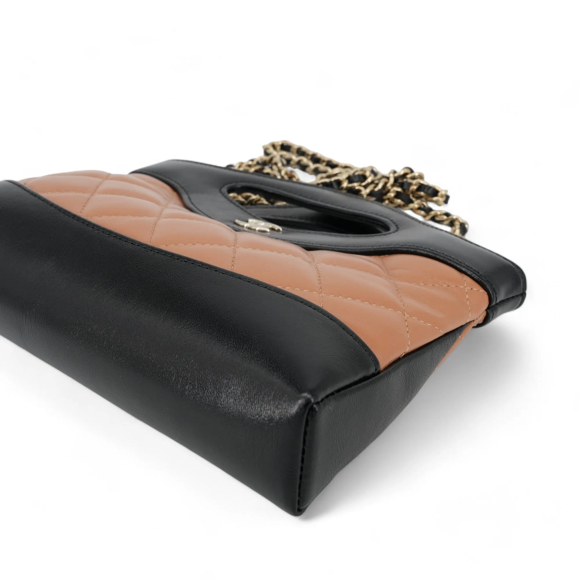 Chanel 31 Nano Shopper Bag Two-Tone Caramel Black
