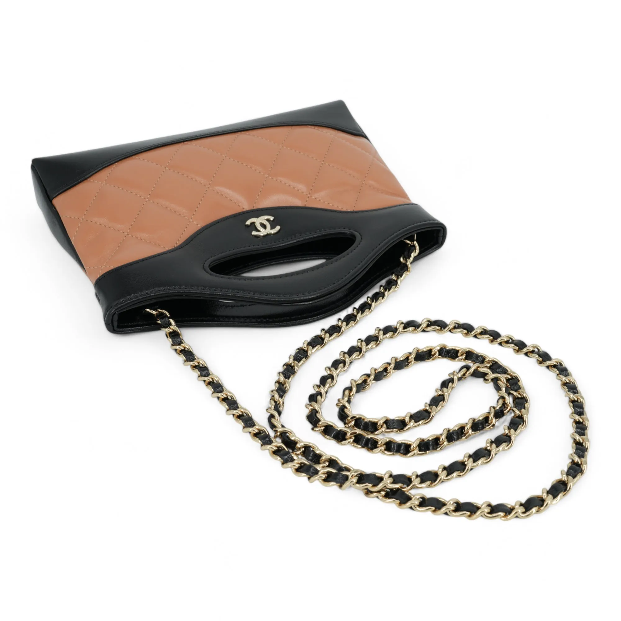 Chanel 31 Nano Shopper Bag Two-Tone Caramel Black