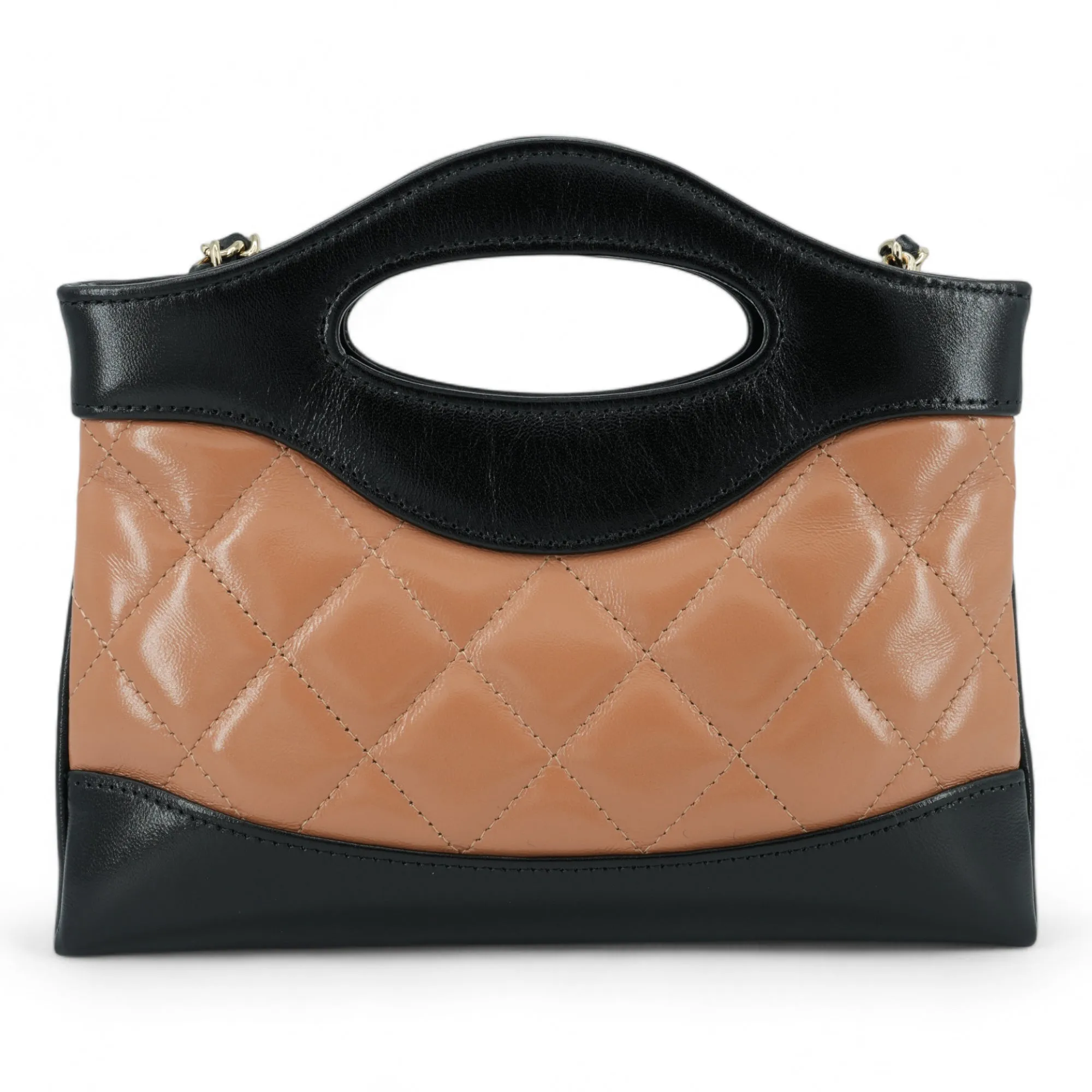 Chanel 31 Nano Shopper Bag Two-Tone Caramel Black