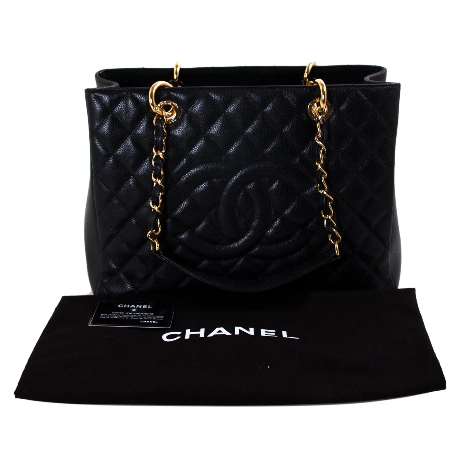Chanel Black Caviar Grand Shopping Tote Bag