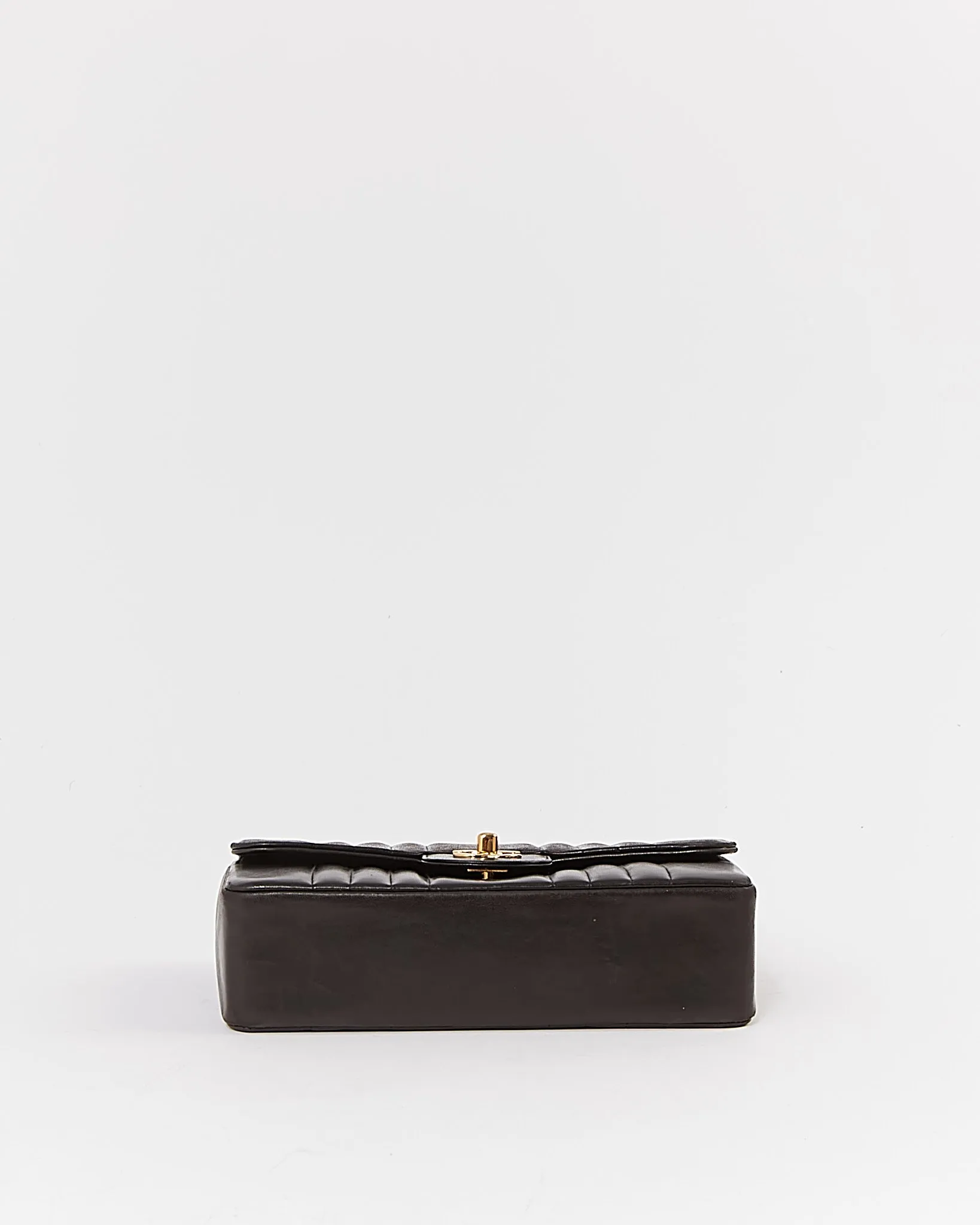 Chanel Black Vertical Quilted Lambskin 24K Gold Vintage Small Classic Single Flap Bag