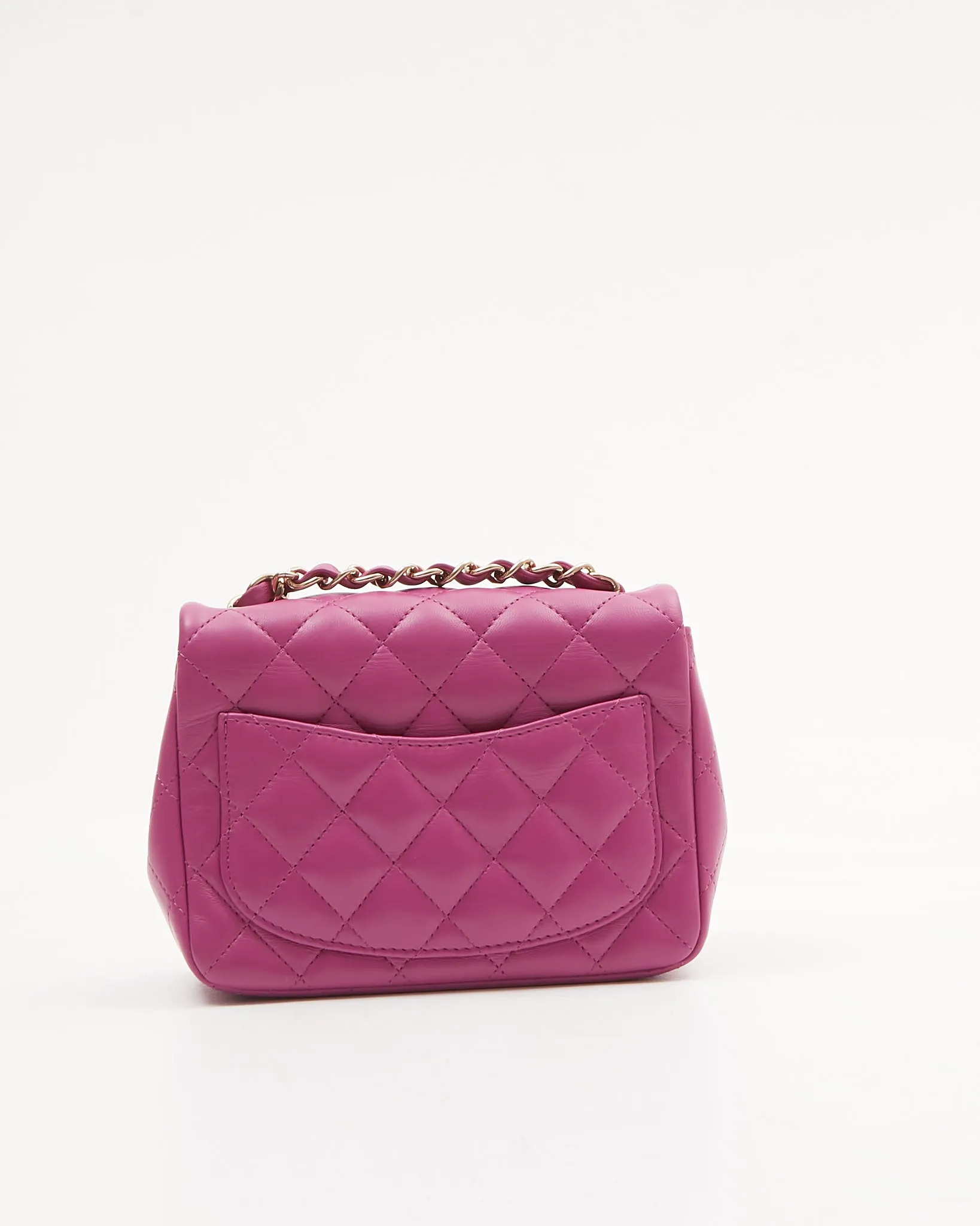 Chanel Violet Lambskin Quilted Mini Square Flap Bag