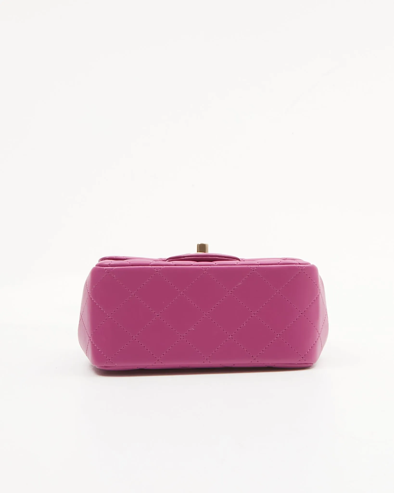 Chanel Violet Lambskin Quilted Mini Square Flap Bag