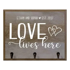 Cherry Wood Personalized Coat Rack Wall Sign 15" w x 12" h 4.25" deep