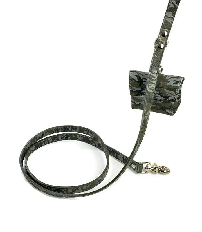 Classic Leather Camouflage Poop Bag Holder