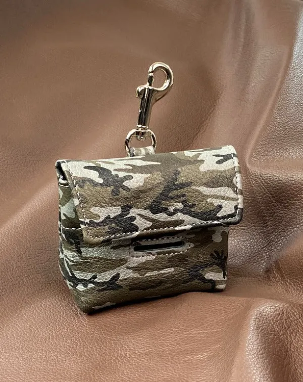 Classic Leather Camouflage Poop Bag Holder