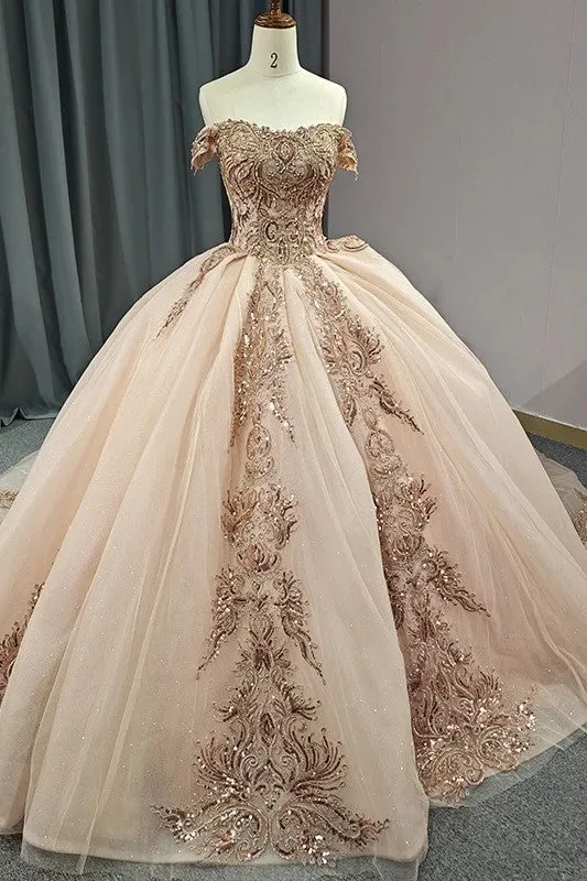 Classic Organza with Embroidery Cap Sleeve Sequined Quinceanera Dresses Sweet 16 Dresses