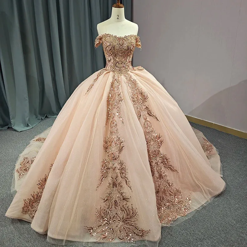 Classic Organza with Embroidery Cap Sleeve Sequined Quinceanera Dresses Sweet 16 Dresses