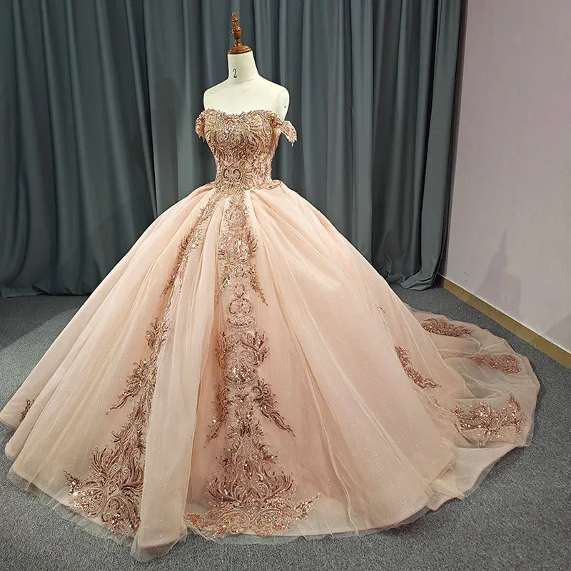 Classic Organza with Embroidery Cap Sleeve Sequined Quinceanera Dresses Sweet 16 Dresses