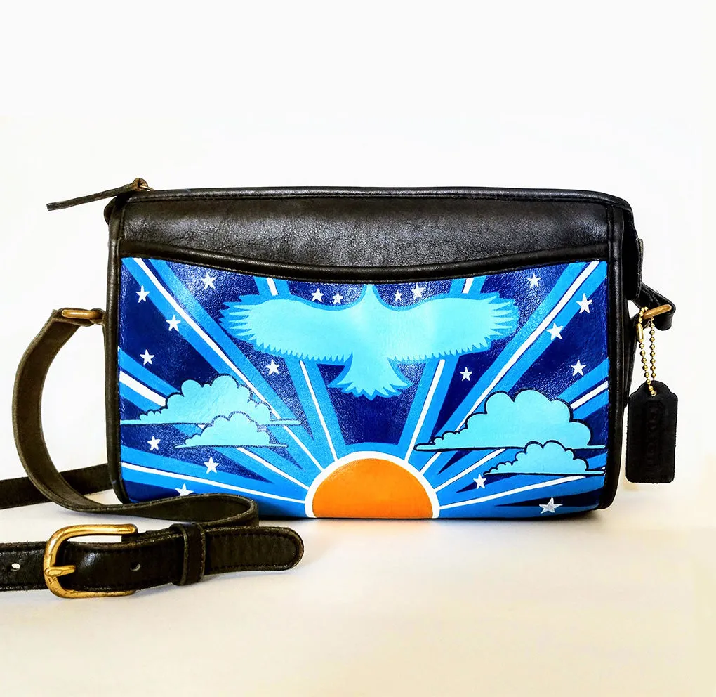 COACH Vintage Hand-Painted Retro Americana Crossbody Purse
